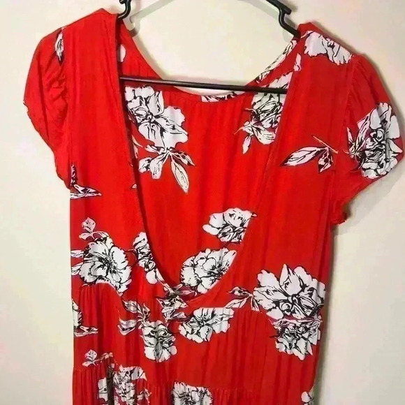 Free People Sz S Red Floral Sundress - Picture 3 of 5